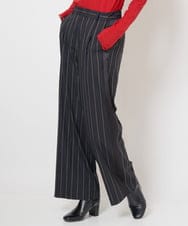 PZLJS21250 GEORGES RECH(ジョルジュ・レッシュ) [速乾/日本製]ストライプワイドパンツ ブラック