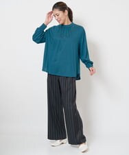 PZLJS21250 GEORGES RECH(ジョルジュ・レッシュ) [速乾/日本製]ストライプワイドパンツ ブラック