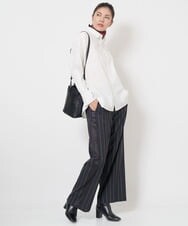PZLJS21250 GEORGES RECH(ジョルジュ・レッシュ) [速乾/日本製]ストライプワイドパンツ ブラック