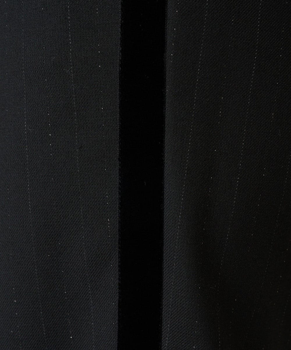PZLJV23290 GEORGES RECH(ジョルジュ・レッシュ)  [日本製]ラメストライプベルベットラインストレートパンツ ネイビー
