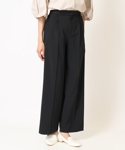 PZLJW53250 GEORGES RECH  [日本製]サテンラインワイドストレートパンツ