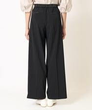 PZLJW53250 GEORGES RECH(ジョルジュ・レッシュ)  [日本製]サテンラインワイドストレートパンツ ブラック
