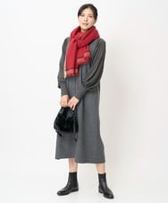 PZPAB03390 GEORGES RECH(ジョルジュ・レッシュ) ウールスムースジャージーボリュームスリーブワンピース グレー