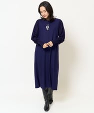 PZPAB03390 GEORGES RECH(ジョルジュ・レッシュ) ウールスムースジャージーボリュームスリーブワンピース ブラック
