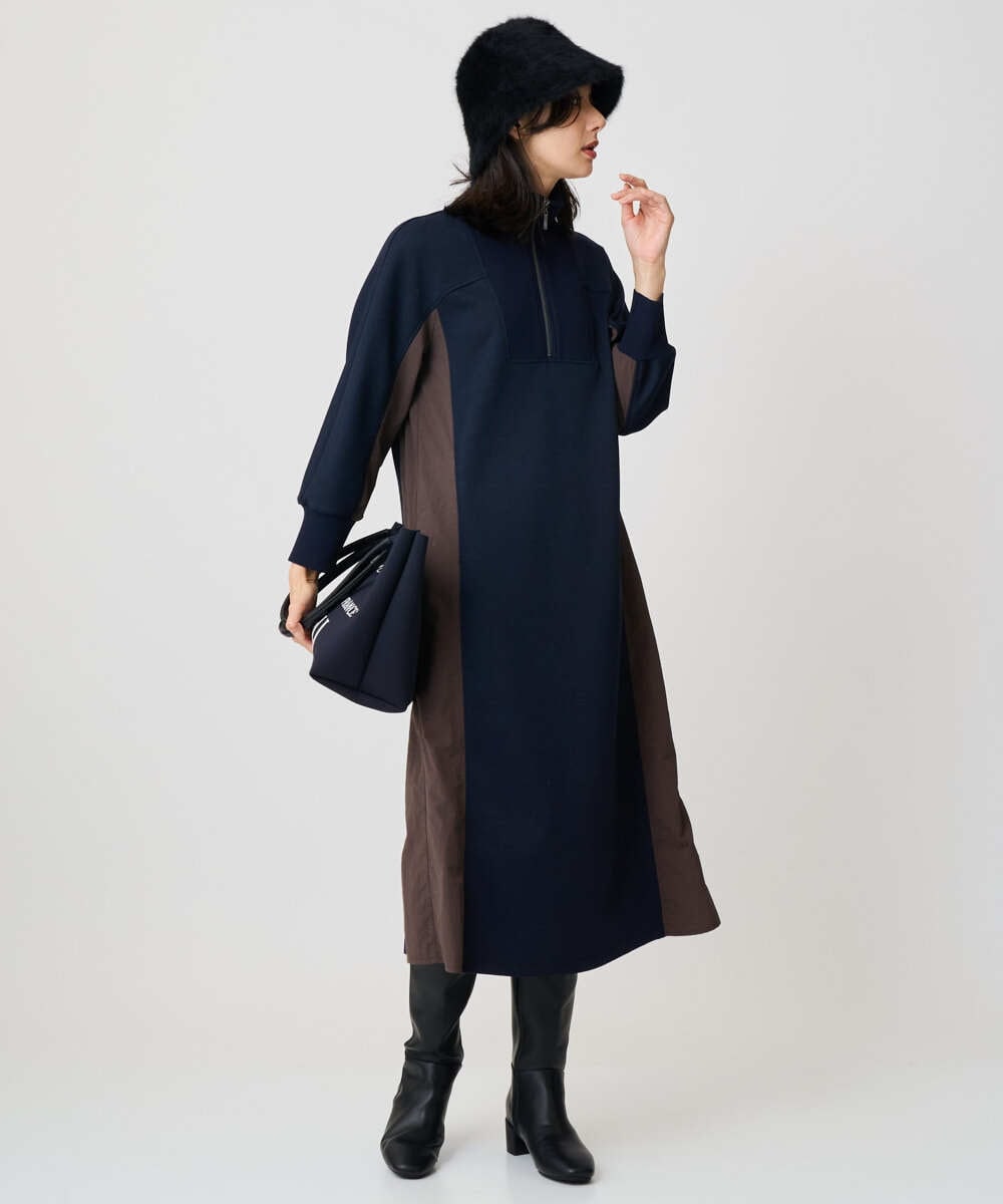 PZPAD01390 GEORGES RECH(ジョルジュ・レッシュ) ダンボールタフタドッキングワンピース ブラック