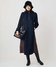 PZPAD01390 GEORGES RECH(ジョルジュ・レッシュ) ダンボールタフタドッキングワンピース ブラック