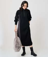 PZPAD01390 GEORGES RECH(ジョルジュ・レッシュ) ダンボールタフタドッキングワンピース ブラック