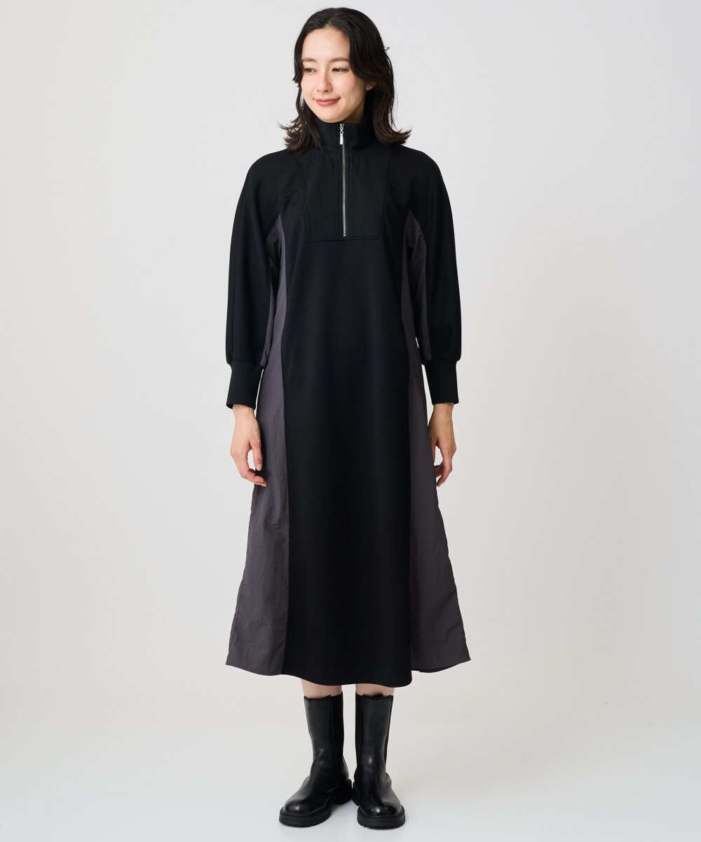 PZPAD01390 GEORGES RECH(ジョルジュ・レッシュ) ダンボールタフタドッキングワンピース ブラック