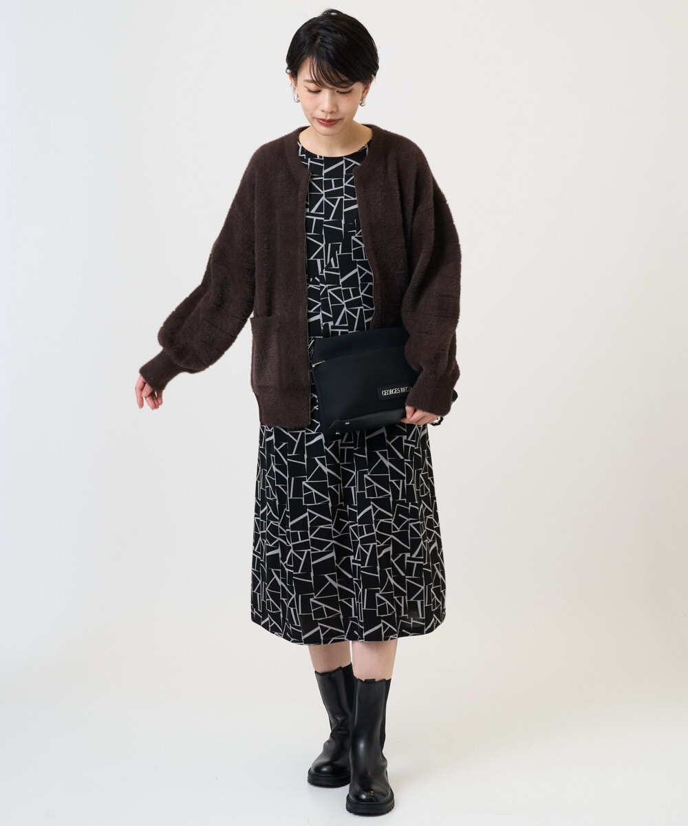 PZPAD22450 GEORGES RECH  [日本製]ダブルフェイスロゴワンピース