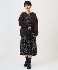 PZPAD22450 GEORGES RECH(ジョルジュ・レッシュ)  [日本製]ダブルフェイスロゴワンピース ブラック系