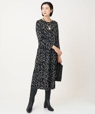 PZPAD22450 GEORGES RECH(ジョルジュ・レッシュ)  [日本製]ダブルフェイスロゴワンピース ブラック系