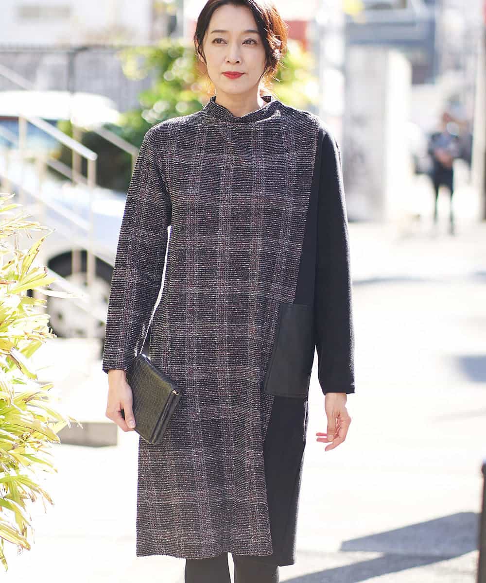 洗える ツイードコンビワンピース ワンピース Georges Rech ジョルジュ レッシュ イトキンオンラインストア