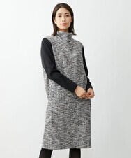 PZPCT06360 GEORGES RECH(ジョルジュ・レッシュ) ツイードジャージーワンピース ブラック