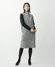 PZPCT06360 GEORGES RECH(ジョルジュ・レッシュ) ツイードジャージーワンピース ブラック