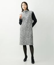PZPCT06360 GEORGES RECH(ジョルジュ・レッシュ) ツイードジャージーワンピース ブラック