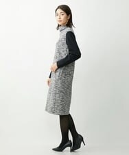 PZPCT06360 GEORGES RECH(ジョルジュ・レッシュ) ツイードジャージーワンピース ブラック