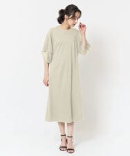 PZPGA41430 GEORGES RECH(ジョルジュ・レッシュ)  [日本製]ストレッチランタンスリーブナローワンピース アイボリー