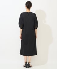 PZPGA41430 GEORGES RECH(ジョルジュ・レッシュ)  [日本製/接触冷感]ストレッチランタンスリーブナローワンピース ブラック