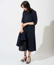 PZPGD11330 GEORGES RECH(ジョルジュ・レッシュ) ドライタッチジャージーフレアワンピース ネイビー