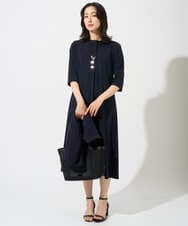 PZPGD11330 GEORGES RECH(ジョルジュ・レッシュ) ドライタッチジャージーフレアワンピース ネイビー