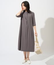 PZPGD11330 GEORGES RECH(ジョルジュ・レッシュ) ドライタッチジャージーフレアワンピース ネイビー