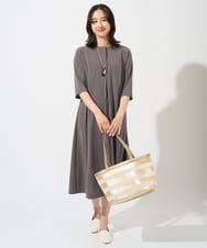 PZPGD11330 GEORGES RECH(ジョルジュ・レッシュ) ドライタッチジャージーフレアワンピース ネイビー