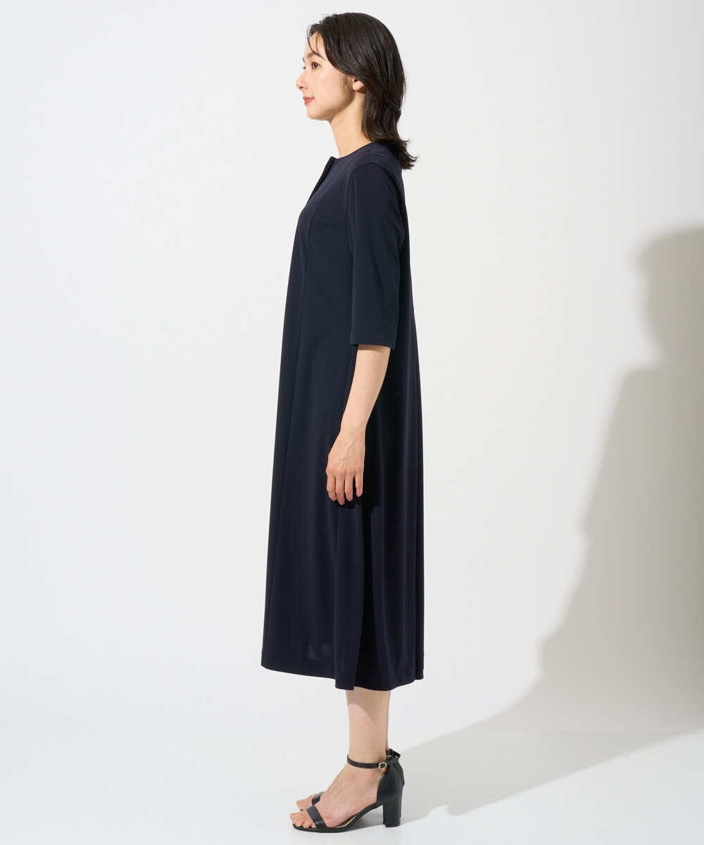 PZPGD11330 GEORGES RECH(ジョルジュ・レッシュ) ドライタッチジャージーフレアワンピース ネイビー