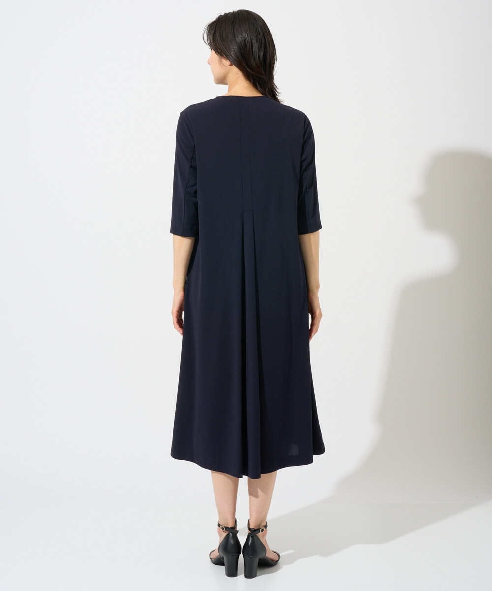 PZPGD11330 GEORGES RECH(ジョルジュ・レッシュ) ドライタッチジャージーフレアワンピース ネイビー
