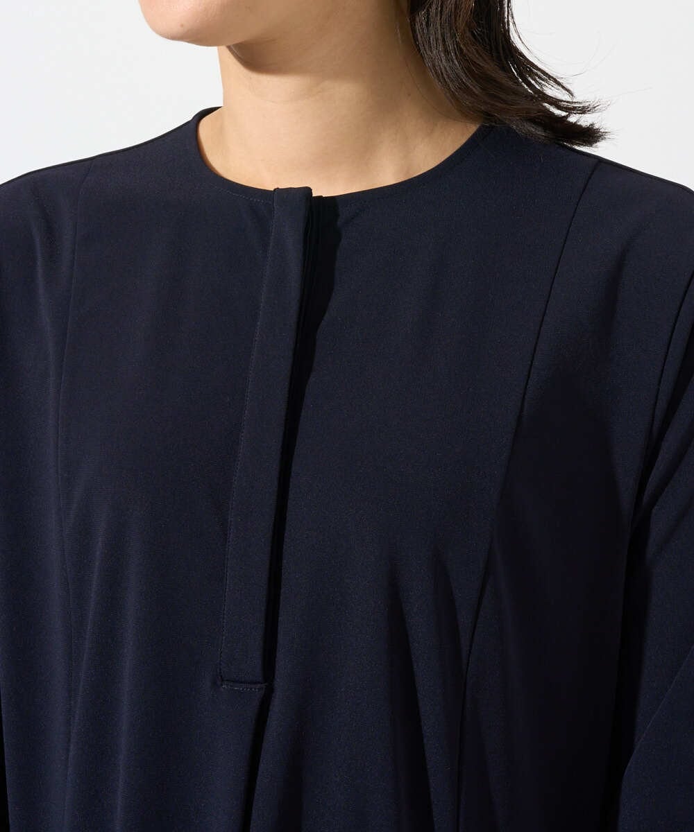 PZPGD11330 GEORGES RECH(ジョルジュ・レッシュ) ドライタッチジャージーフレアワンピース ネイビー