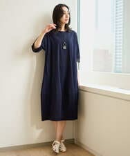 PZPHE61390 GEORGES RECH(ジョルジュ・レッシュ) シアージャージーコクーンワンピース ネイビー