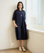 PZPHE61390 GEORGES RECH(ジョルジュ・レッシュ) シアージャージーコクーンワンピース ネイビー