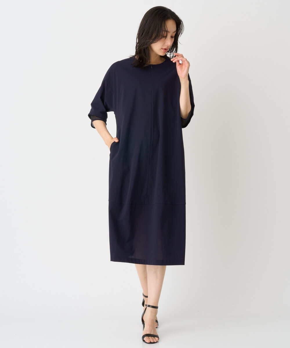PZPHE61390 GEORGES RECH(ジョルジュ・レッシュ) シアージャージーコクーンワンピース ネイビー