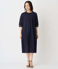 PZPHE61390 GEORGES RECH(ジョルジュ・レッシュ) シアージャージーコクーンワンピース ネイビー