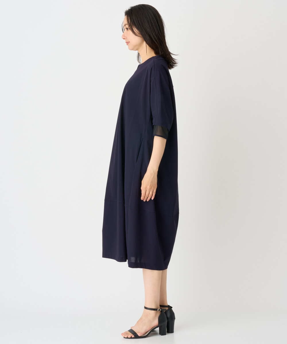 PZPHE61390 GEORGES RECH(ジョルジュ・レッシュ) シアージャージーコクーンワンピース ネイビー