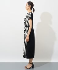 PZPHW35390 GEORGES RECH(ジョルジュ・レッシュ)  [日本製]ストライプミックスボーダージャージーワンピース ブラック