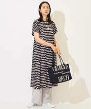 PZPJB29430 GEORGES RECH(ジョルジュ・レッシュ)  [日本製]ランダムボーダーAラインジャージーワンピース ブラック系
