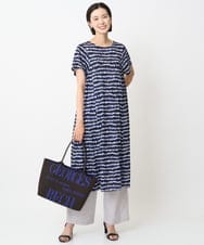 PZPJB29430 GEORGES RECH(ジョルジュ・レッシュ)  [日本製]ランダムボーダーAラインジャージーワンピース ブラック系