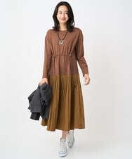 PZPJB44290 GEORGES RECH(ジョルジュ・レッシュ) ジャージータフタコンビワンピース オレンジ
