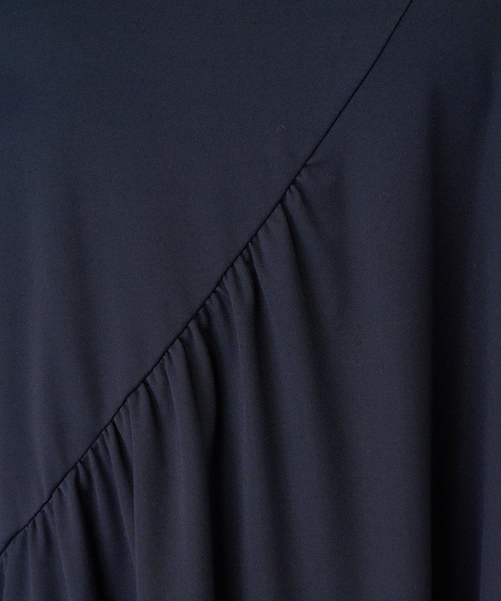 PZPJV31290 GEORGES RECH(ジョルジュ・レッシュ) アシンメトリージャージーネックワンピース ネイビー