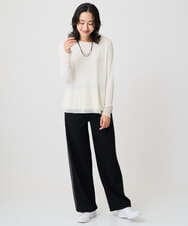 PZQAD01250 GEORGES RECH(ジョルジュ・レッシュ) ストレッチダンボールストレートワイドパンツ ブラック