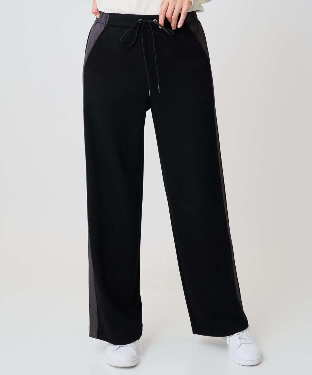 PZQAD01250 GEORGES RECH(ジョルジュ・レッシュ) ストレッチダンボールストレートワイドパンツ ブラック