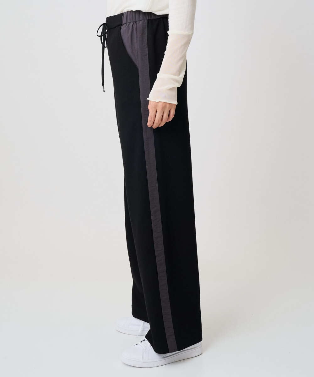 PZQAD01250 GEORGES RECH(ジョルジュ・レッシュ) ストレッチダンボールストレートワイドパンツ ブラック