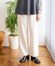 PZQAD39190 GEORGES RECH(ジョルジュ・レッシュ)  [日本製]ウーリッチ両面起毛ストレートパンツ アイボリー