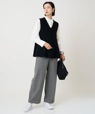 PZQAD39190 GEORGES RECH(ジョルジュ・レッシュ)  [日本製]ウーリッチ両面起毛ストレートパンツ グレー系(千鳥柄)