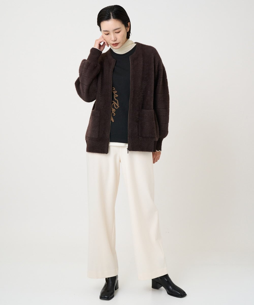 PZQAD39190 GEORGES RECH(ジョルジュ・レッシュ)  [日本製]ウーリッチ両面起毛ストレートパンツ グレー系(千鳥柄)