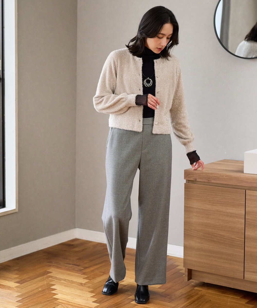 PZQAD39190 GEORGES RECH(ジョルジュ・レッシュ)  [日本製]ウーリッチ両面起毛ストレートパンツ グレー系(千鳥柄)