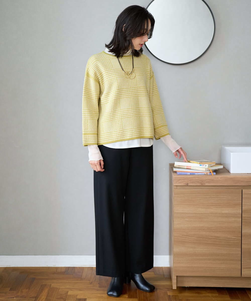 PZQAD39190 GEORGES RECH(ジョルジュ・レッシュ)  [日本製]ウーリッチ両面起毛ストレートパンツ グレー系(千鳥柄)