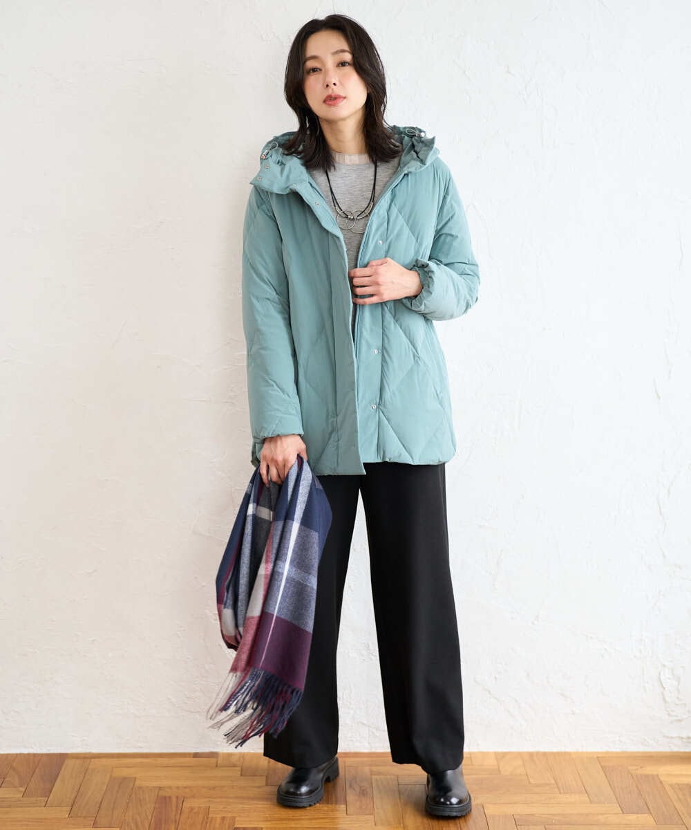 PZQAD39190 GEORGES RECH(ジョルジュ・レッシュ)  [日本製]ウーリッチ両面起毛ストレートパンツ グレー系(千鳥柄)