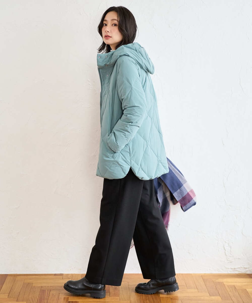 PZQAD39190 GEORGES RECH(ジョルジュ・レッシュ)  [日本製]ウーリッチ両面起毛ストレートパンツ グレー系(千鳥柄)