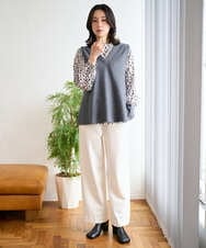 PZQAD39190 GEORGES RECH(ジョルジュ・レッシュ)  [日本製]ウーリッチ両面起毛ストレートパンツ グレー系(千鳥柄)